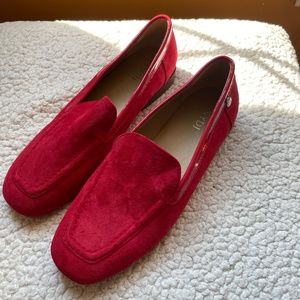 Red loafers